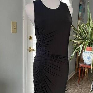 UO Black ruched bodycon dress